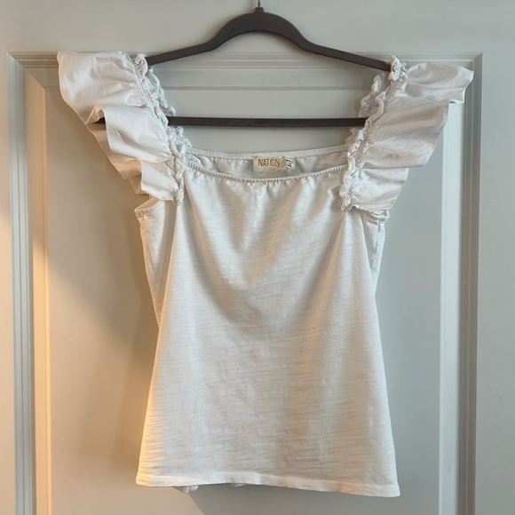 Nation LTD White Misty Open Back Ruffle Tank Size Small - Picture 4 of 7